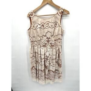 Skies are Blue Stitch Fix Lace Overlay Ivory Fit & Flare Dress // L